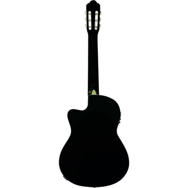Guitarra Electroacustica Bamboo Gc-39-bk-q Cuerdas De Nylon Negra Con Funda